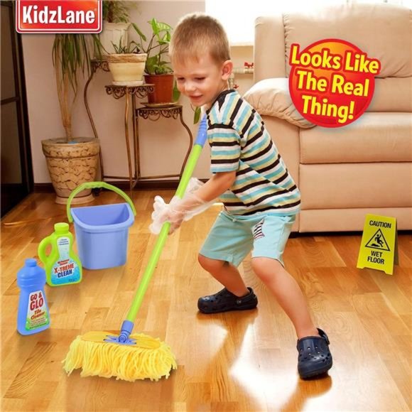 Kids Cleaning Set for Toddlers | Kids Broom Set for Kids for Play| Mop& Cleaning - Picture 4 of 6